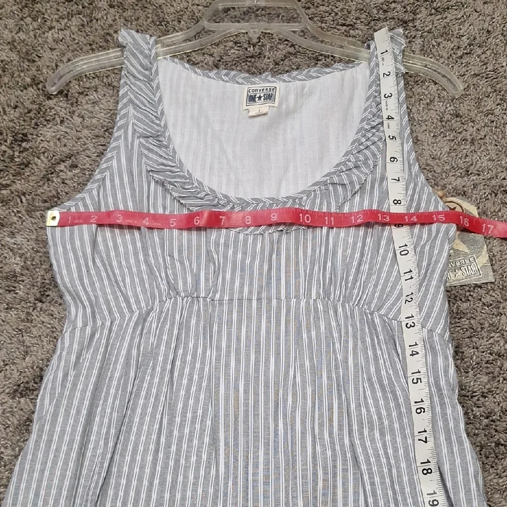 Converse One Star Lined Cotton Tank Dress-6-Gray White Stripes Ruffles-Target